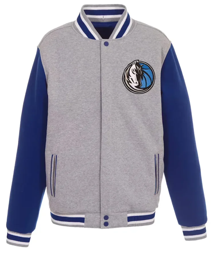 Dallas Mavericks Gray And Royal Varsity Wool Jacket