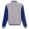 Dallas Mavericks Gray And Royal Varsity Wool Jacket Back