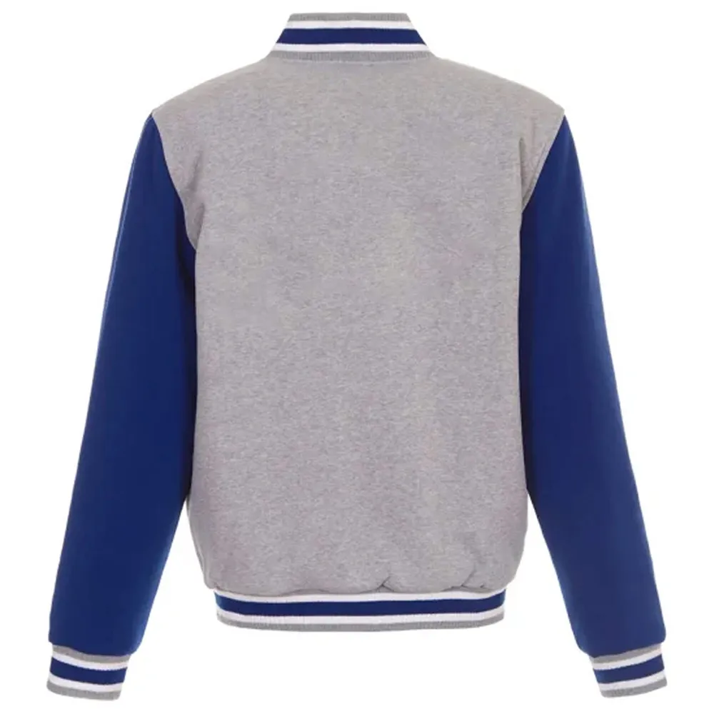 Dallas Mavericks Gray And Royal Varsity Wool Jacket Back