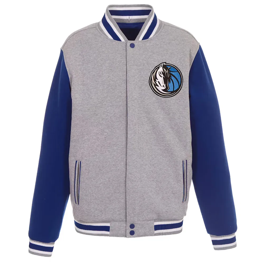 Dallas Mavericks Gray And Royal Varsity Wool Jacket