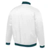 Dallas Mavericks Hardwood Classic White Lightweight Satin Jacket Back
