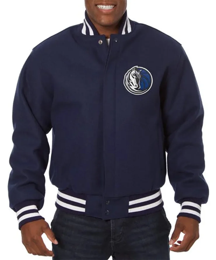 Dallas Mavericks Navy Blue Varsity Wool Jacket