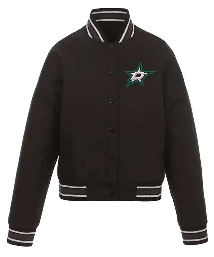 Dallas Stars Front Hit Poly Twill Black Jacket