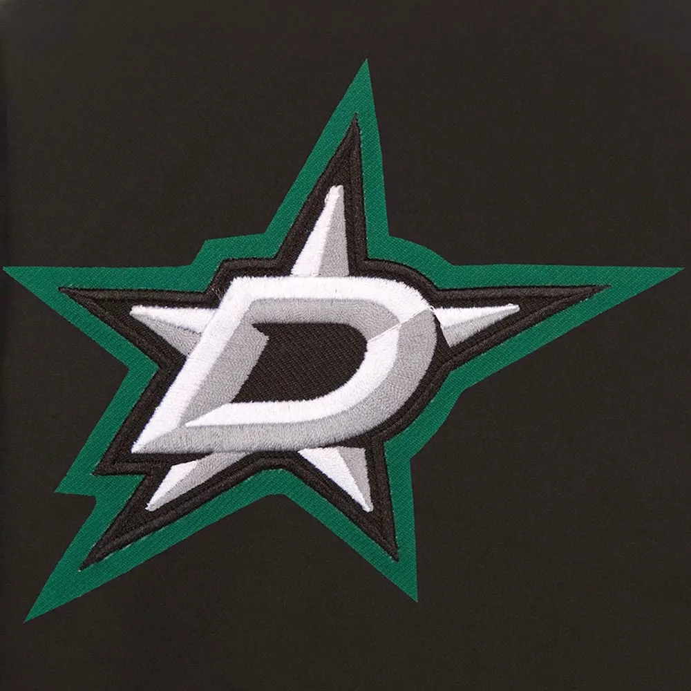 Dallas Stars Front Hit Poly Twill Black Jacket Back