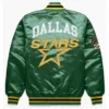 Dallas Stars Green Satin Jacket Back