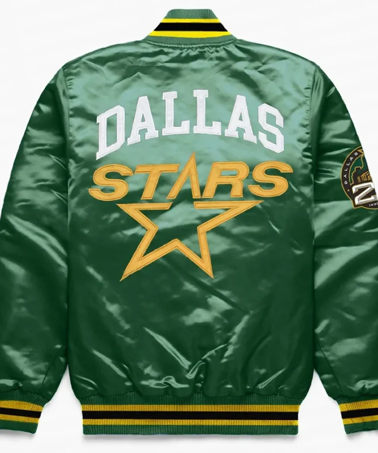 Dallas Stars Green Satin Jacket Back