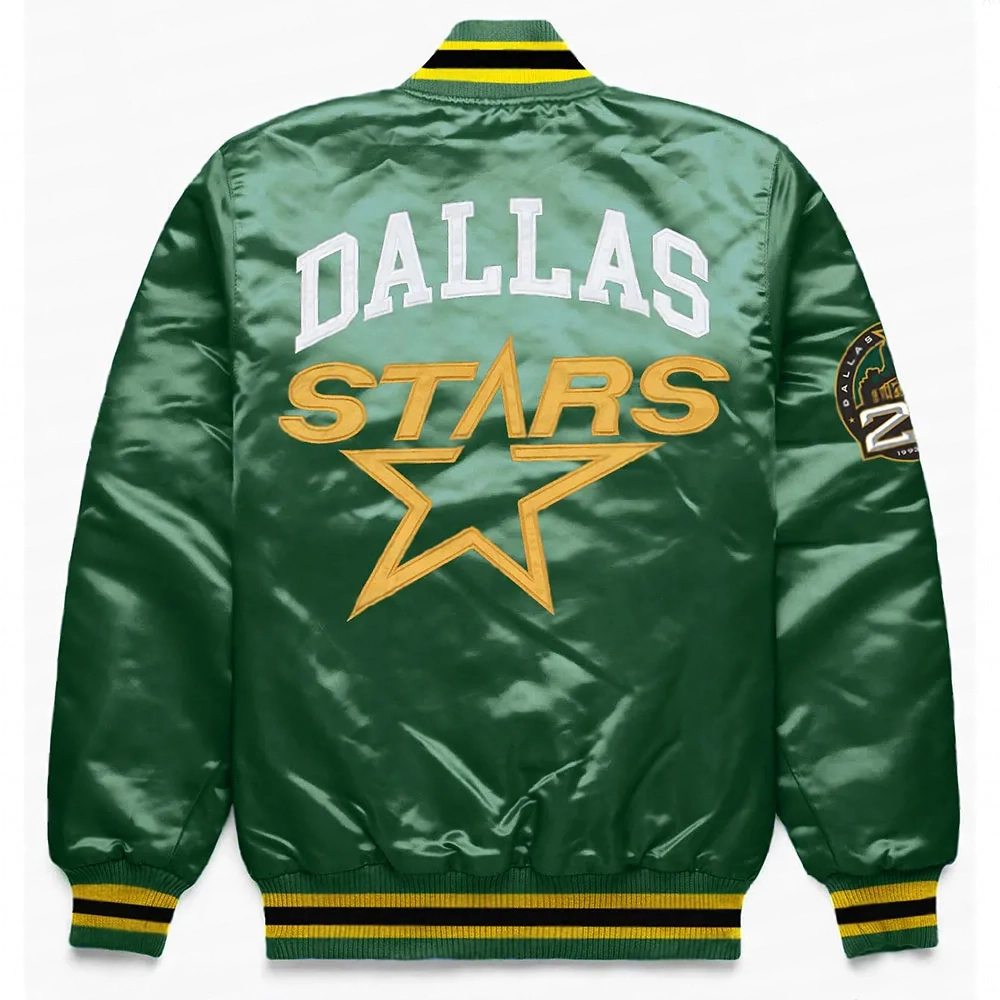 Dallas Stars Green Satin Jacket Back