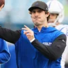 Daniel Jones Indianapolis Colts Sideline Half Zip Hoodie Jacket