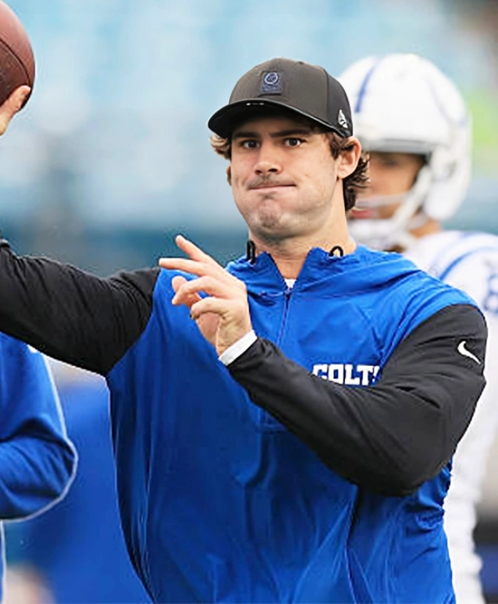 Daniel Jones Indianapolis Colts Sideline Half Zip Hoodie Jacket
