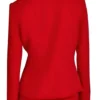 Daphnee Duplaix Beyond The Gates 2025 Zip Front Wrap Red Blazer