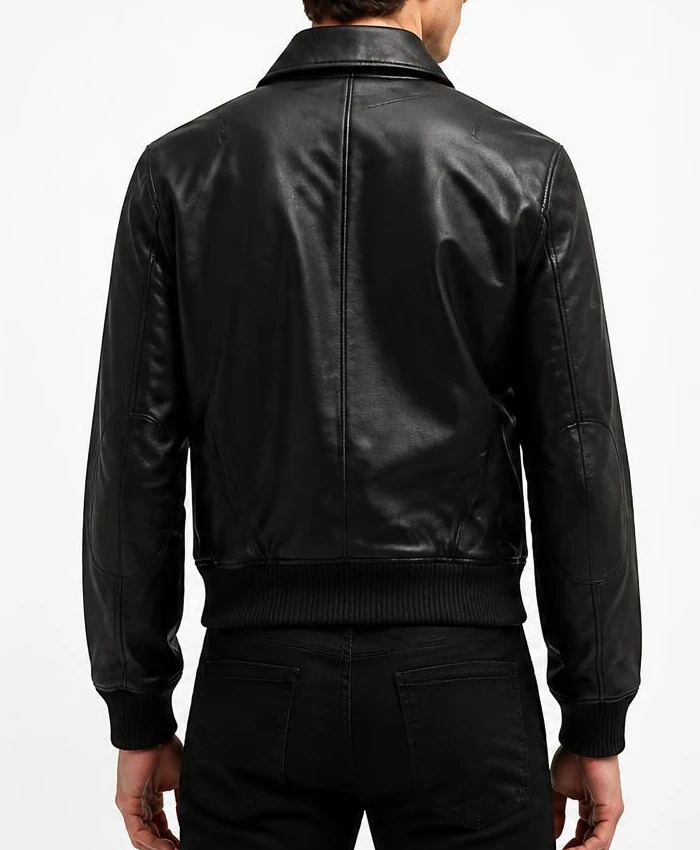 Dark Matter Daniela Dessen Black Leather Bomber Jacket Men