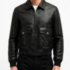 Dark Matter Daniela Dessen Black Leather Bomber Jacket Mens