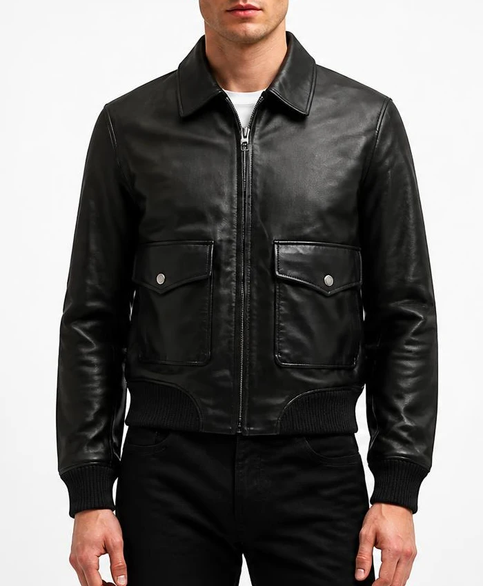 Dark Matter Daniela Dessen Black Leather Bomber Jacket Mens