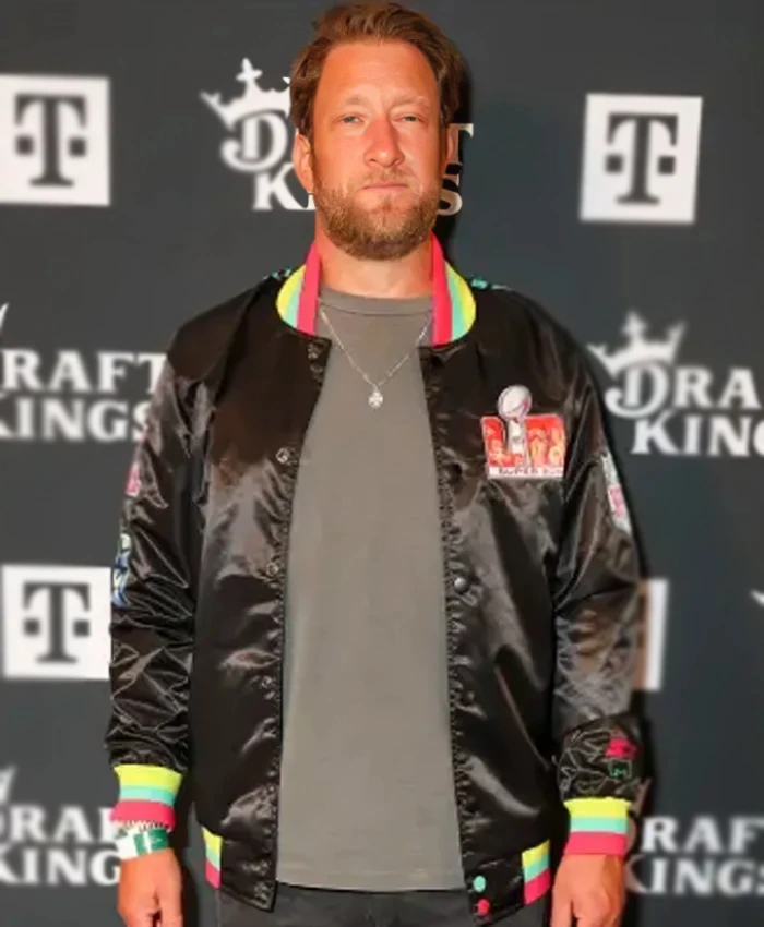 Dave Portnoy Super Bowl LIX Championship Black Satin Varsity Jacket