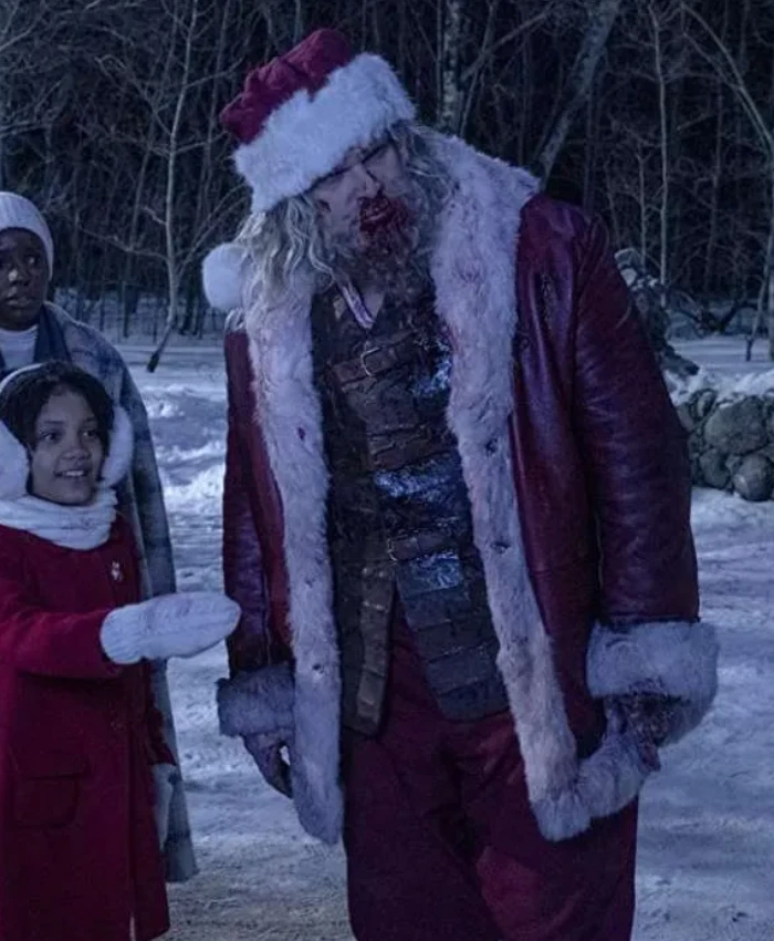David Harbour Santa Leather Coat
