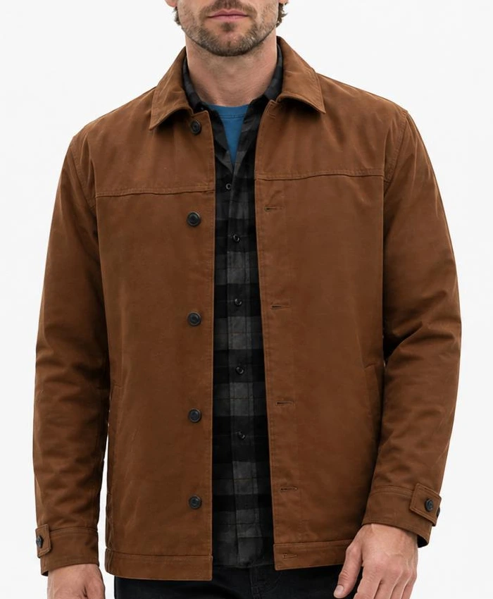 David O Donnell Reacher S02 Brown Leather Jacket Mens