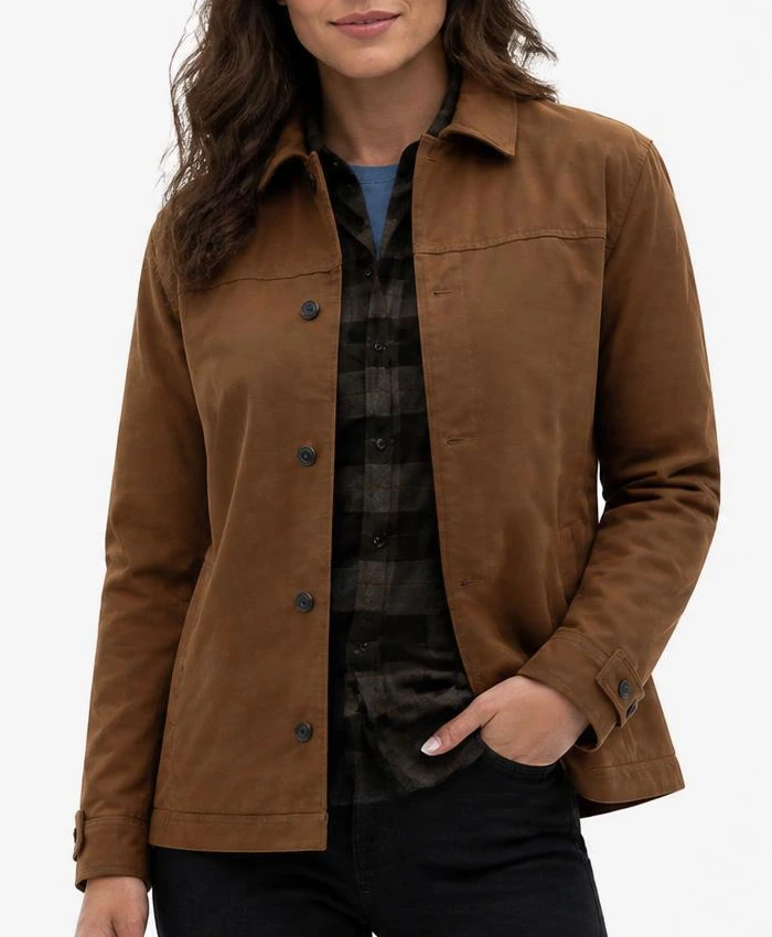 David O Donnell Reacher S02 Brown Leather Jacket Womens