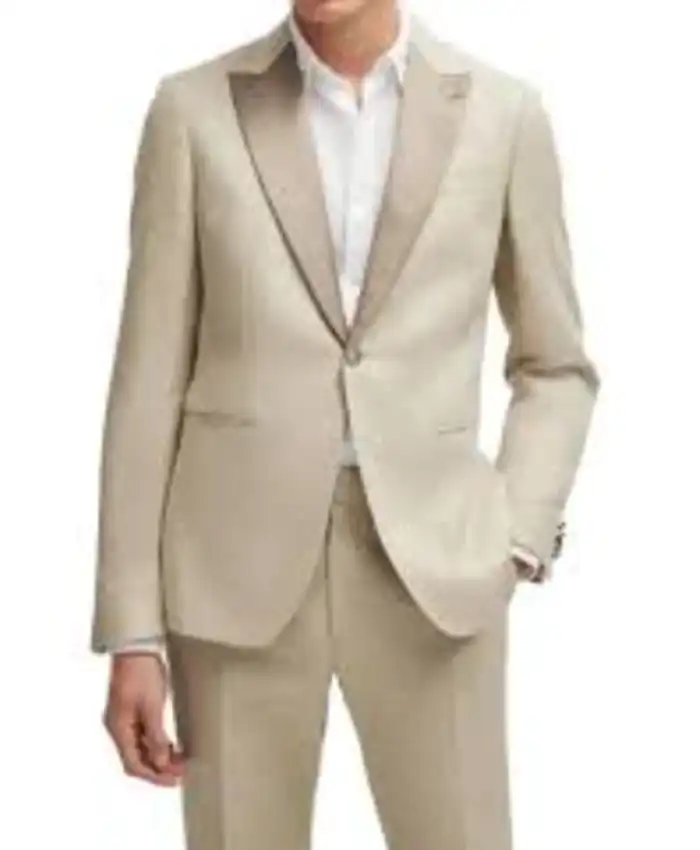 David Trendy Wedding Beige Suit
