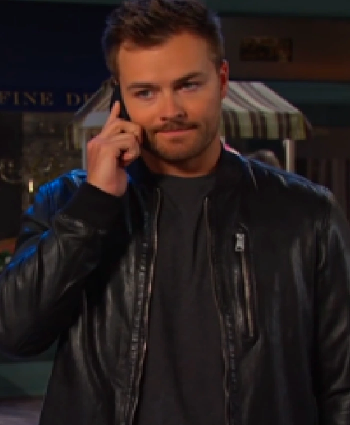 Days Of Our Lives 2025 Peyton Meyer Black Bomber Jacket