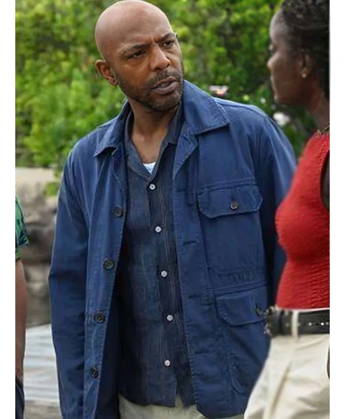 Death in Paradise Don Gilet Blue Jacket - Image 4