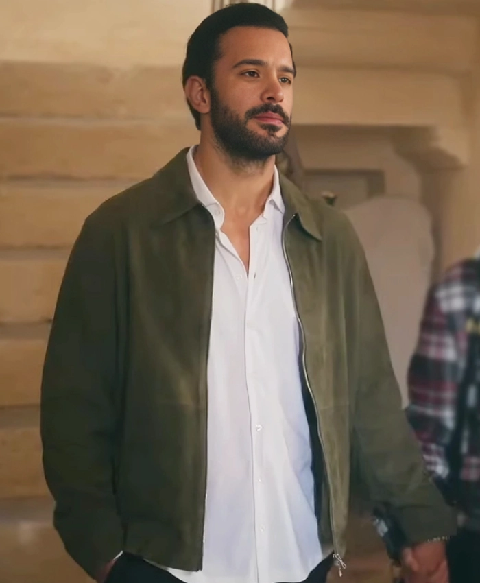 Deniz TV Series Reminder 2025 Baris Arduc Green Suede Leather Jacket