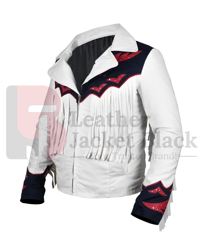 Denver Broncos Cheerleaders Fringe Jacket White