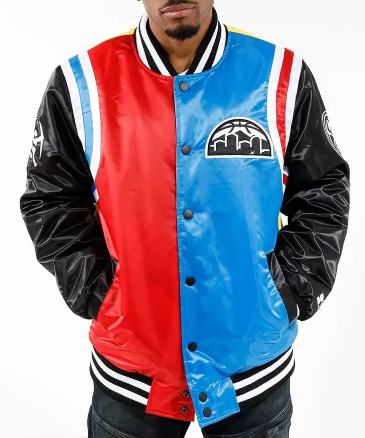 Denver Nuggets Color Block Satin Jacket