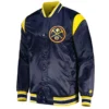 Denver Nuggets Force Play Navy Varsity Satin Jacket