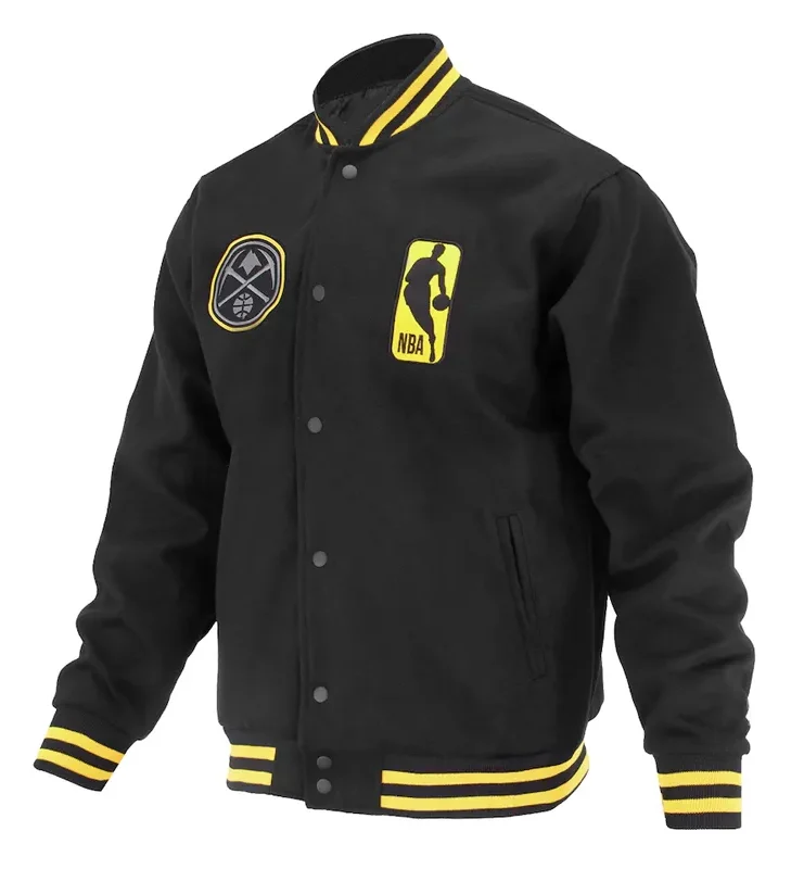 Denver Nuggets Logoman Shadow Black Varsity Jacket