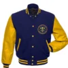 Denver Nuggets NBA Blue And Yellow Varsity Jacket