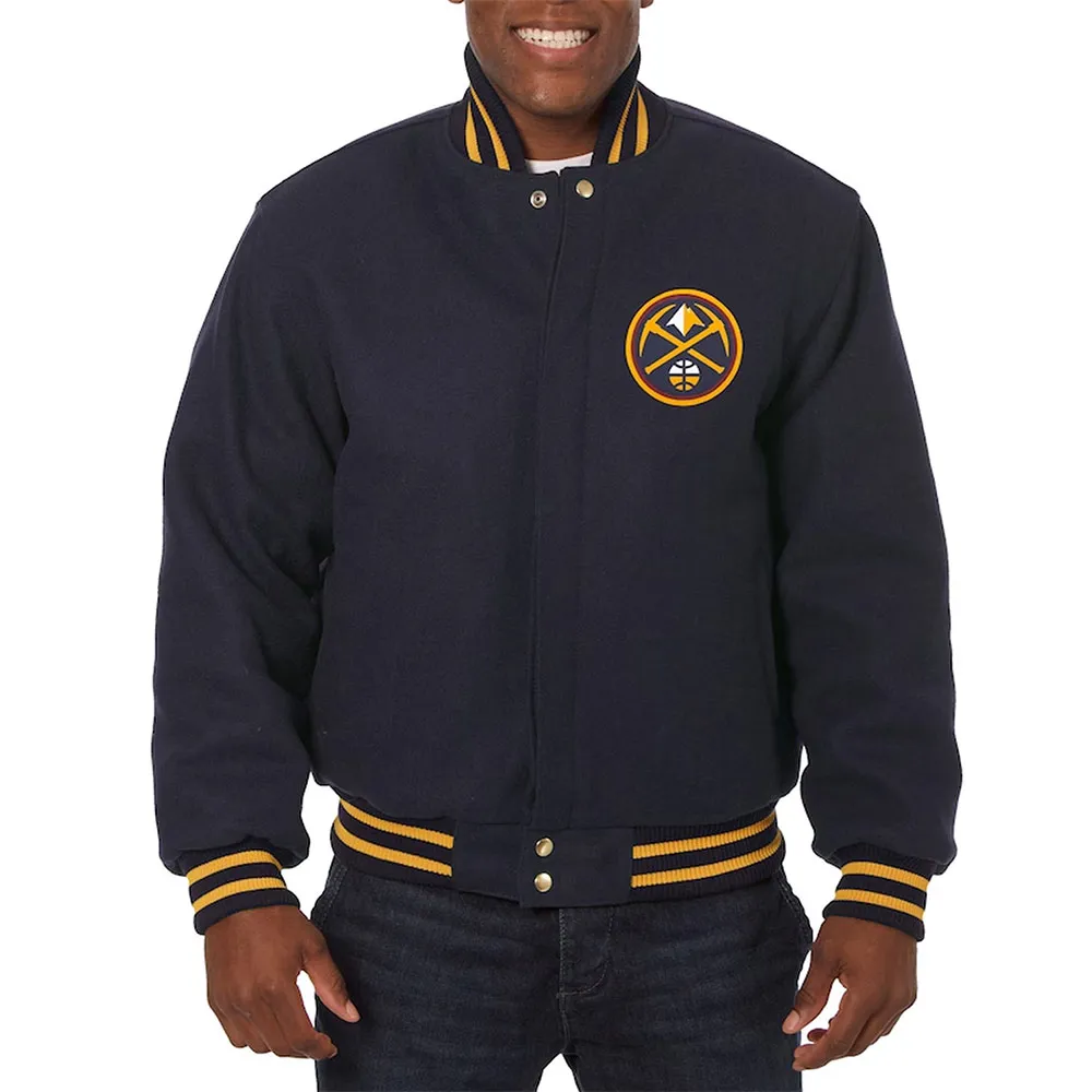 Denver Nuggets Navy Varsity Wool Jacket