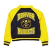 Denver Nuggets Navy And Yellow Throwback Jacket Back