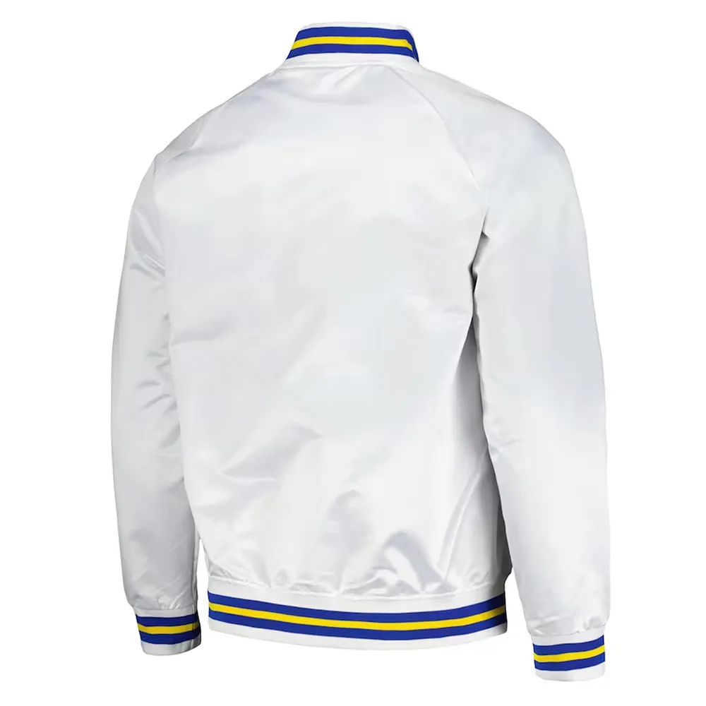 Denver Nuggets Throwback Wordmark White Jacket Back