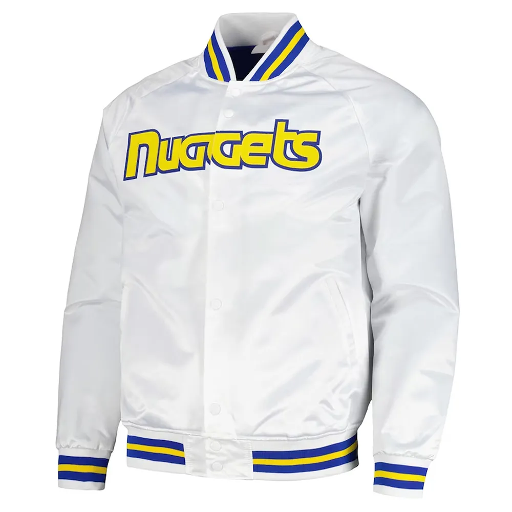 Denver Nuggets Throwback Wordmark White Jacket