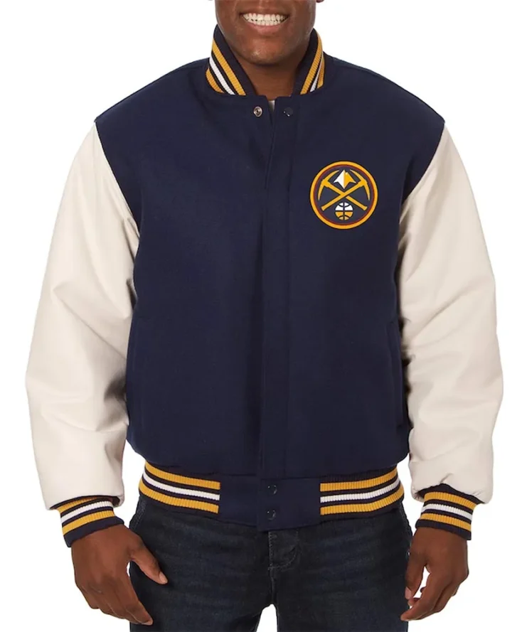 Denver Nuggets Varsity Navy White Jacket