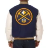 Denver Nuggets Varsity Navy White Jacket Back