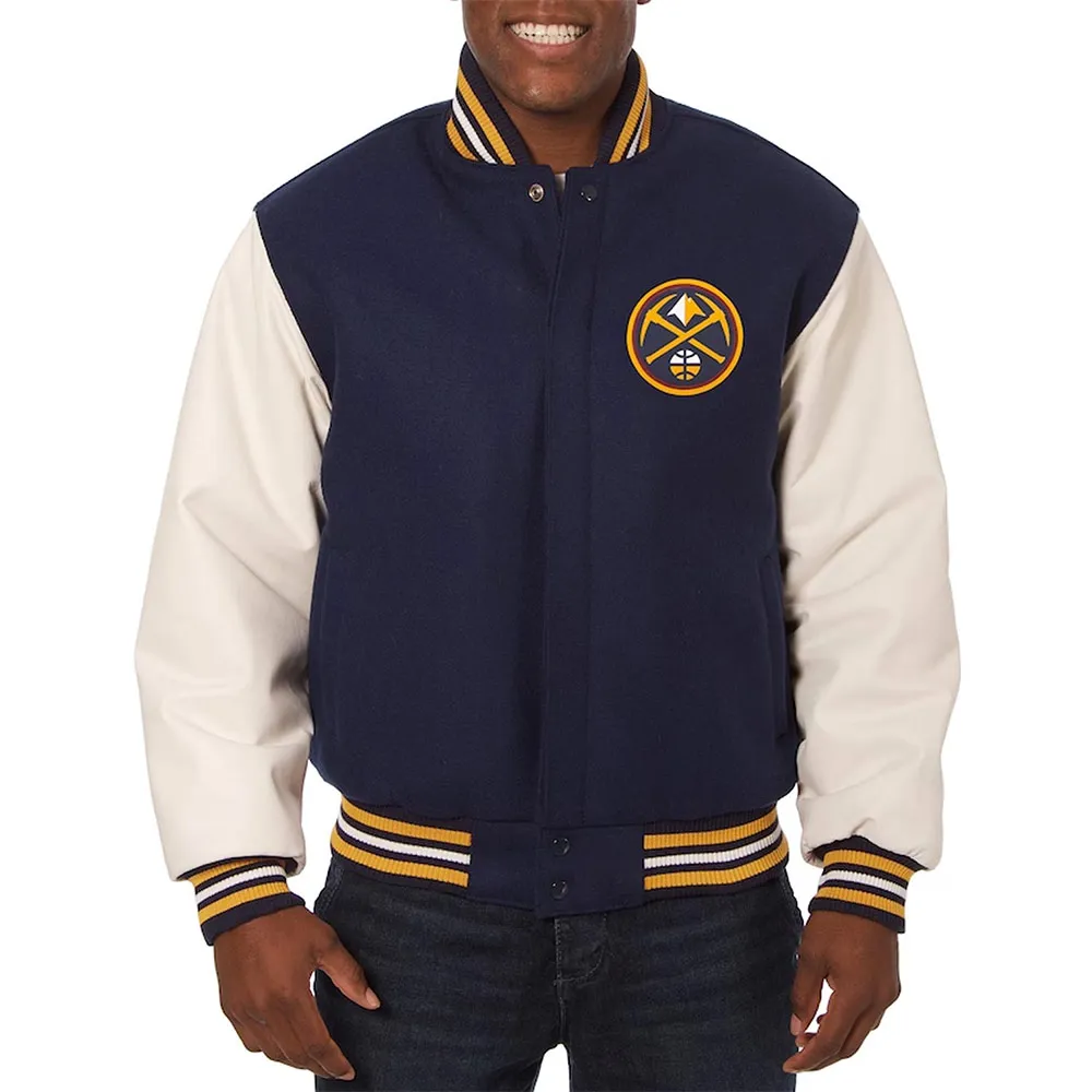 Denver Nuggets Varsity Navy White Jacket