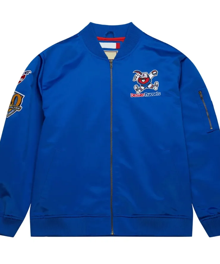 Denver Nuggets Vintage Logo Royal Lightweight Satin Jacket