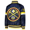 Denver Nuggets Youth Home Game Navy Satin Jacket Back