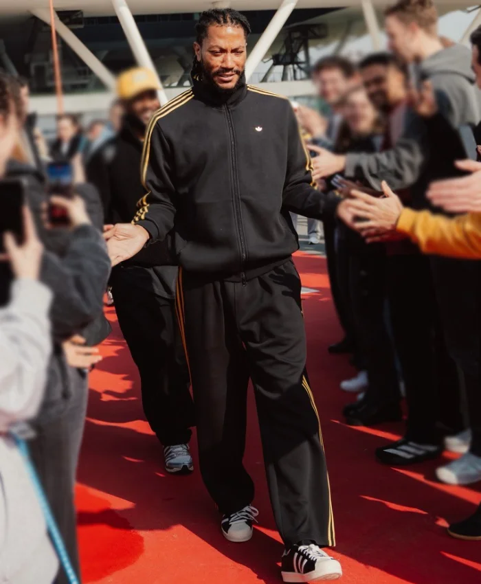 Derrick Rose Adidas Honors Walk Of Fame Striped Black Tracksuit