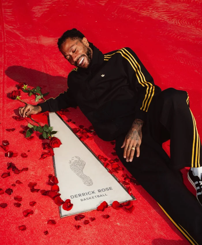 Derrick Rose Adidas Honors Walk Of Fame Yellow Striped Black Tracksuit