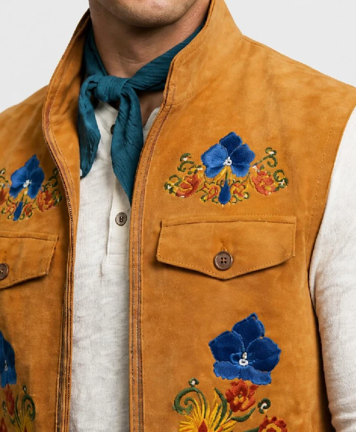 Descendants Wicked Wonderland Alexandro Byrd Floral Suede Vest Men