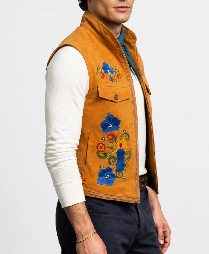 Descendants Wicked Wonderland Alexandro Byrd Floral Suede Vest Mens