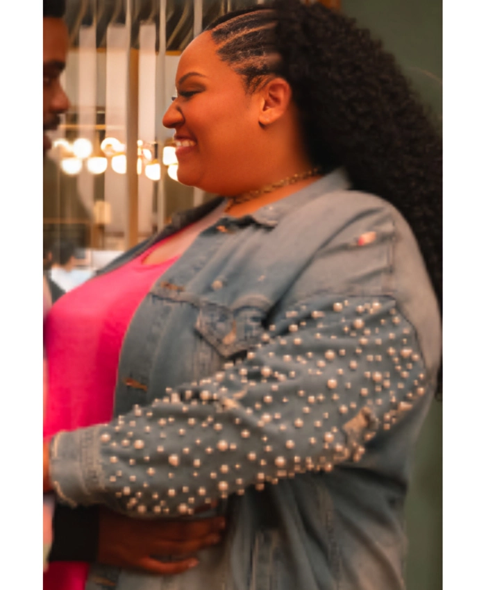 Destiny TV Series Loot Season 03 X Mayo Pearl Stud Sleeves Denim Jacket