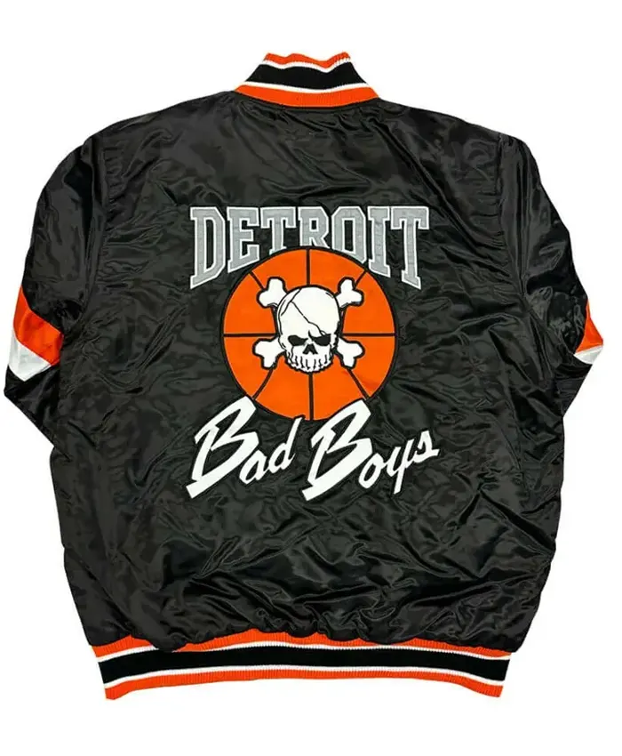 Detroit Bad Boys Home Game Black Satin Jacket
