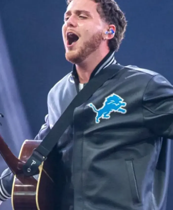 Detroit Lion Bazzi Black Leather Jacket