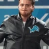 Detroit Lions Bazzi Black Leather Jacket