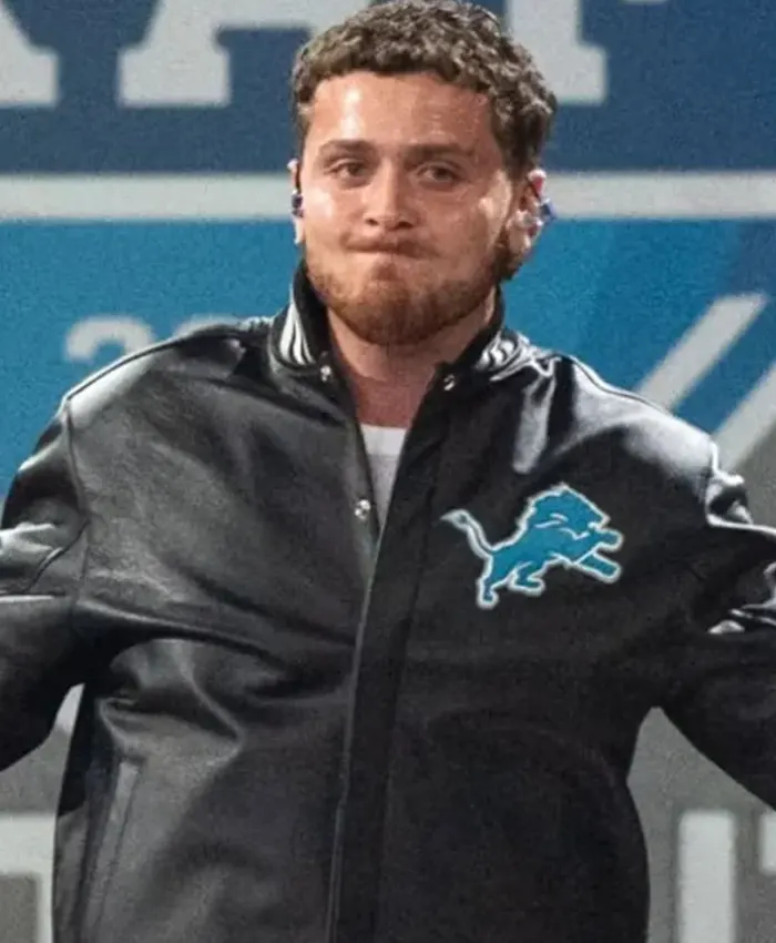 Detroit Lions Bazzi Black Leather Jacket