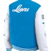 Detroit Lions Blue And White Puffer Full Snap Jacket