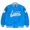 Detroit Lions Golf Wang 2025 Blue Satin Full Snap Bomber Jacket